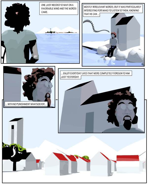 strip, comic, shore, island