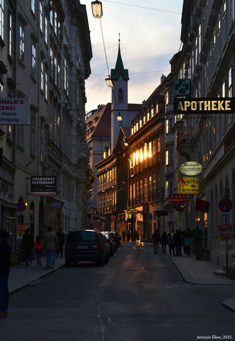 Beč, sunce, predvečerje