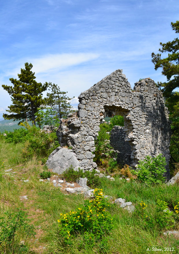 Gradina Hreljin. Ruševine.