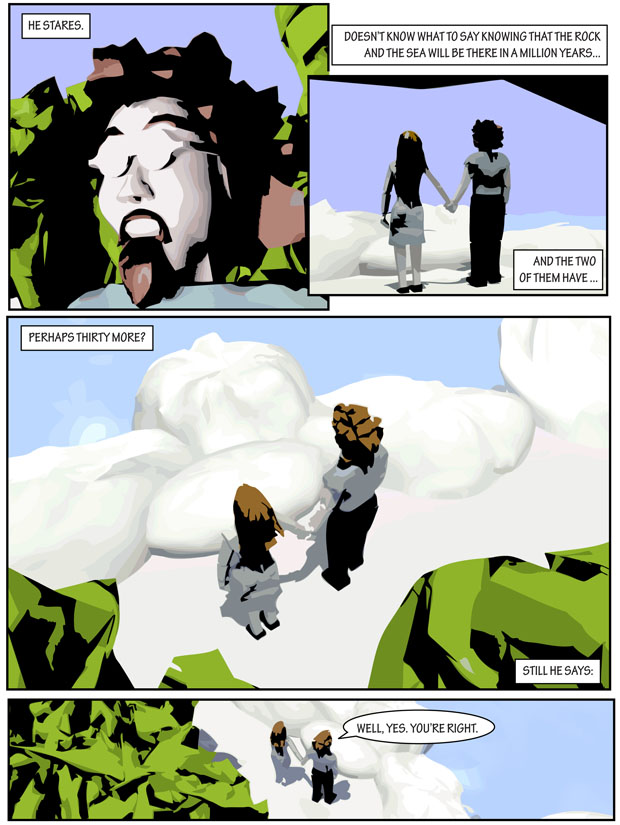 strip, comic, shore, people