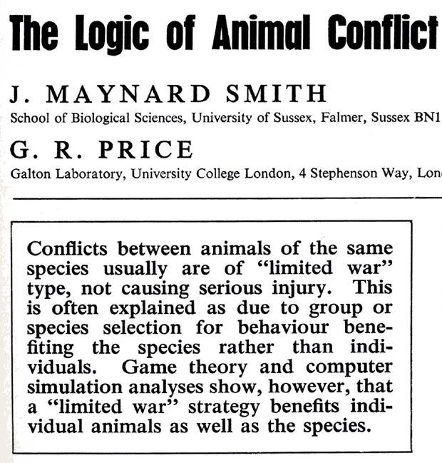 Maynard Smith i Price, članak