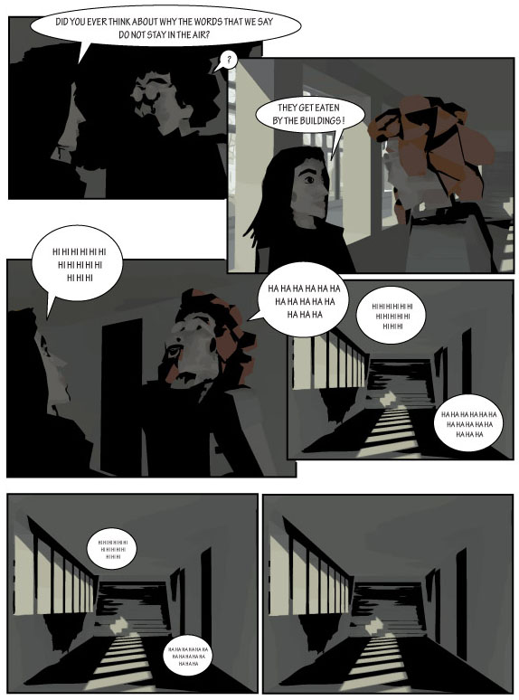 strip, comic, buildings, people