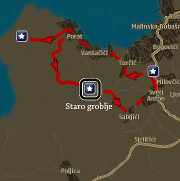 mapa puta nad Poratom