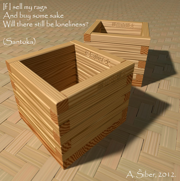 masu, sake cups, Taneda Santoka