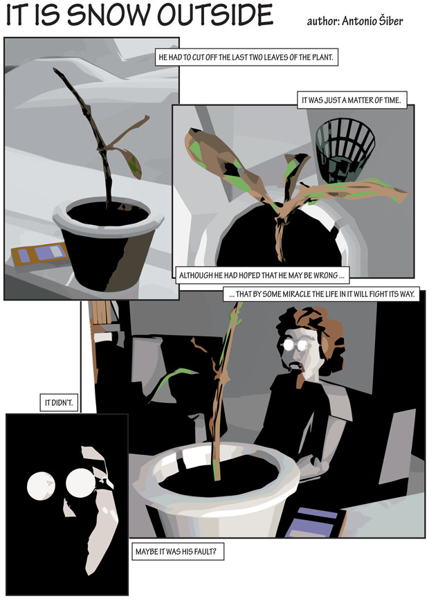 strip, comic, winter, snow