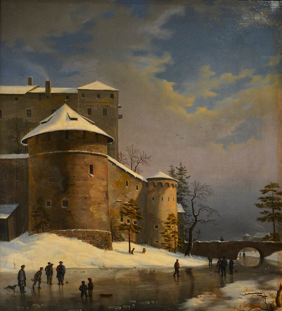 Marko Pernhart. Grad pored reke pozimi.