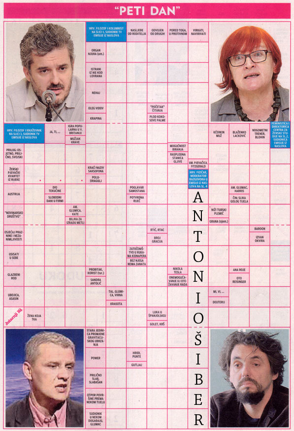 Križaljka, TV Studio, Jutarnji list