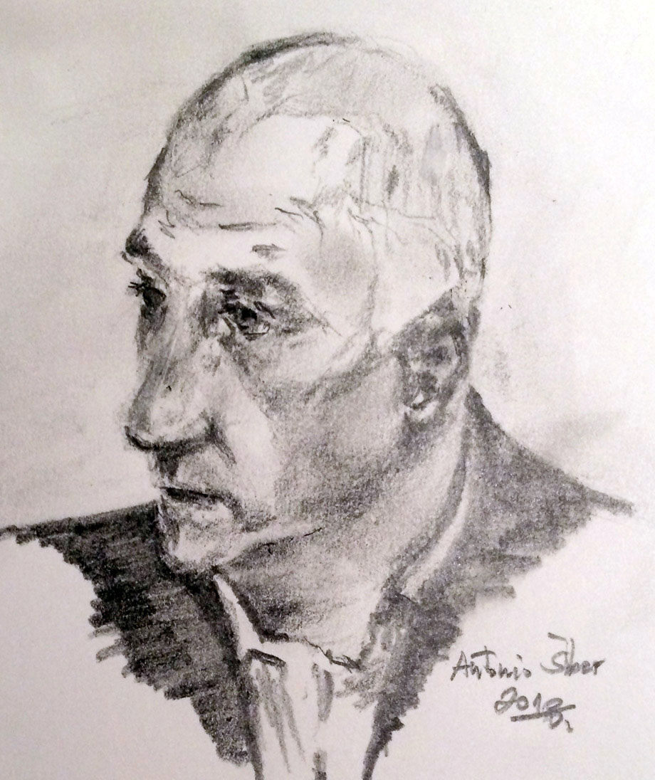Ivan Vrdoljak, portret, skica