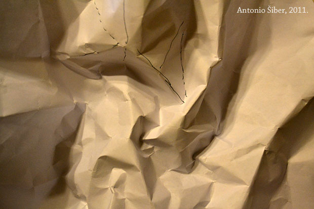 origami, nasumično gužvanje